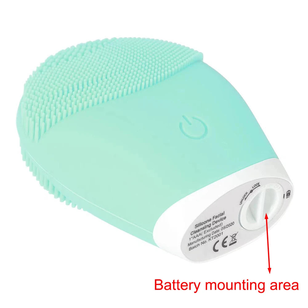 Electric Silicone Facial Cleansing Brush – Ultrasonic Vibration, Waterproof, & Portable Skin Care Tool