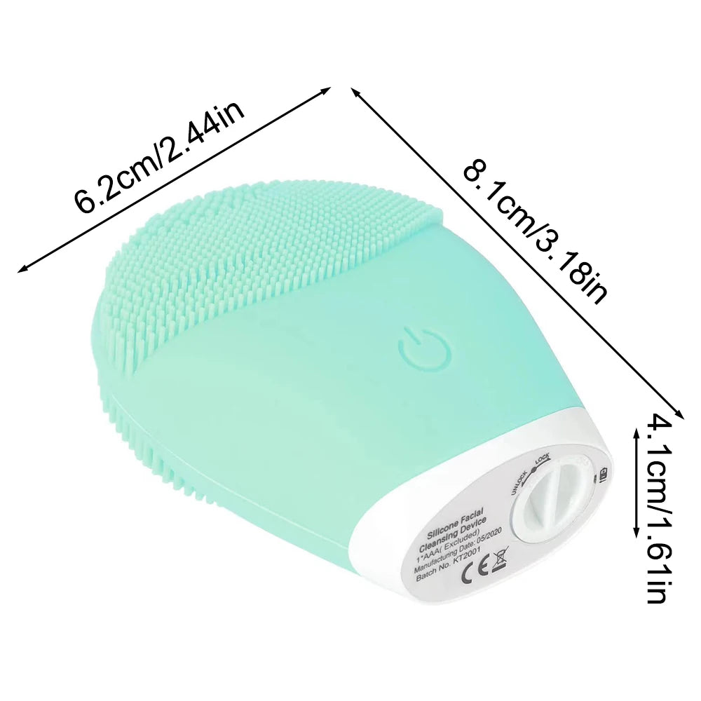 Electric Silicone Facial Cleansing Brush – Ultrasonic Vibration, Waterproof, & Portable Skin Care Tool