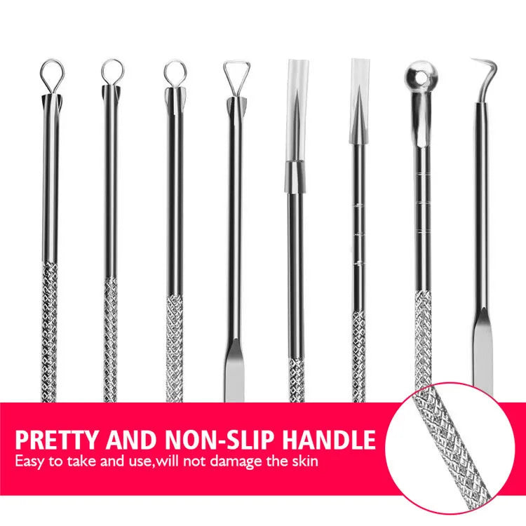 4-Piece Stainless Steel Acne & Blackhead Removal Tool Set – Professional Pimple Extractor Kit for Clear, Healthy Skin