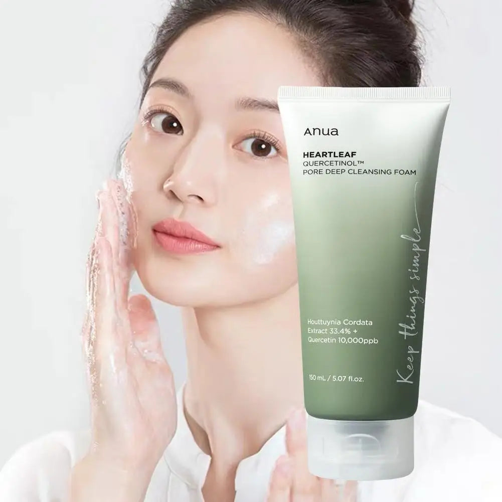 ANUA Quercetinol Pore Deep Cleansing Foam Houttuynia Cordata – 150ml Acne-Prone Skin Cleansing Foam