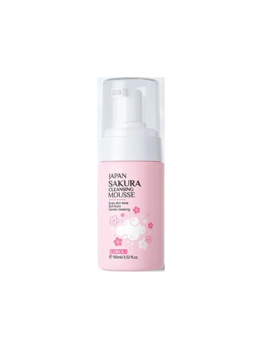 LAIKOU Cherry Blossom Facial Cleanser – 100ml Hydrating Mousse with Niacinamide & Sodium Hyaluronate